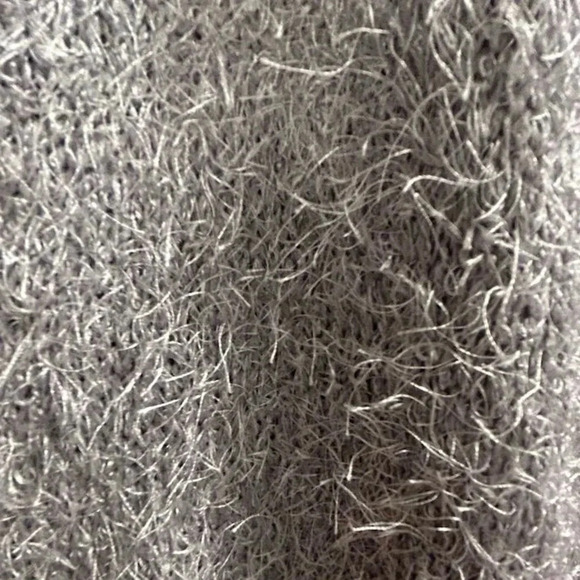 Pol Women's Fuzzy Knit Open Back Cardigan Sweater Gray Size M - Picture 10 of 16